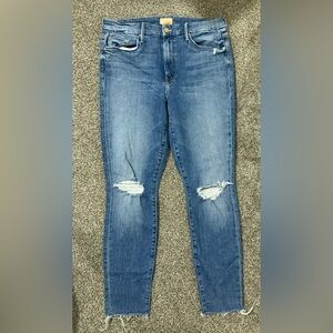 Mother denim the looker ankle fray